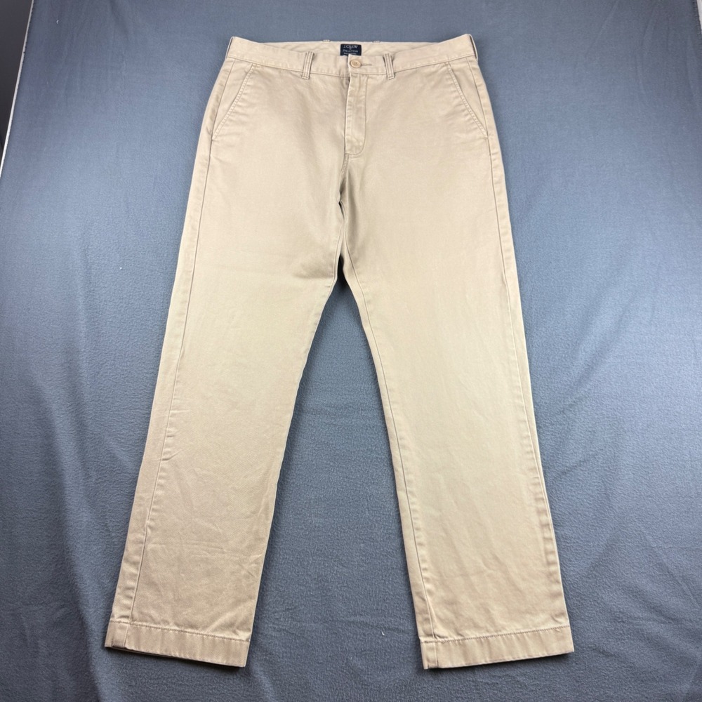 J Crew Sutton Pants Men's 32x30 (Fits 34) Beige Chino 100% Cotton Straight Leg